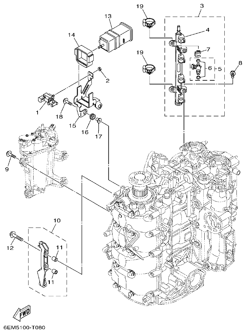 Yamaha F130AET, FL130AET INTAKE 2 parts diagram